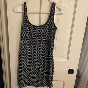 Tight stretchy dress, navy with white pattern (Primark size 6)
